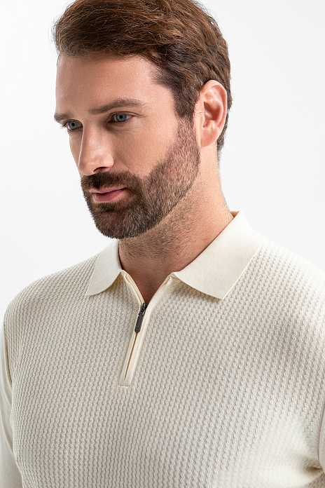 Джемпер поло из хлопка Пима, цвет Бежевый светлый