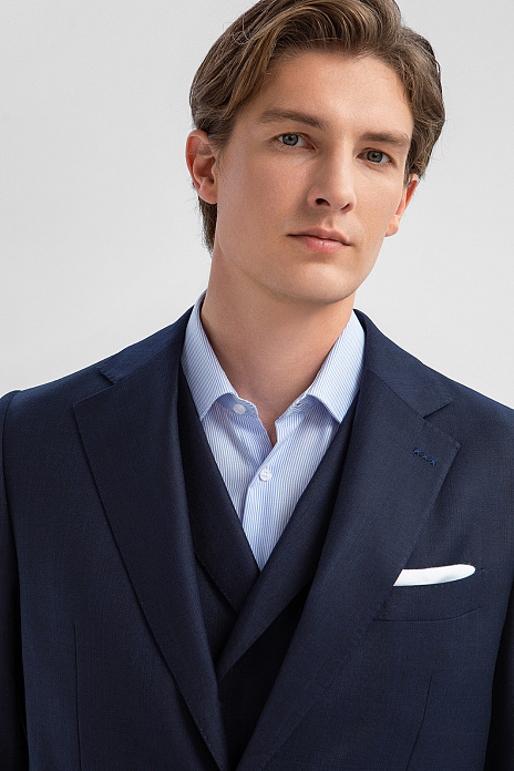 Пиджак из шерсти и кашемира с водоотталкивающей обработкой, лимитированная коллекция, цвет Синий темный