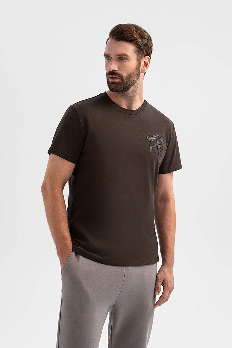 Футболка из хлопка, цвет Коричневый
