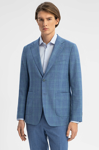 Пиджак из шерсти, льна и шелка