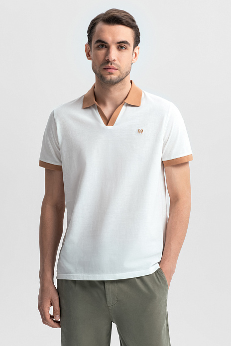 Поло из мерсеризованного хлопка, цвет Молочный