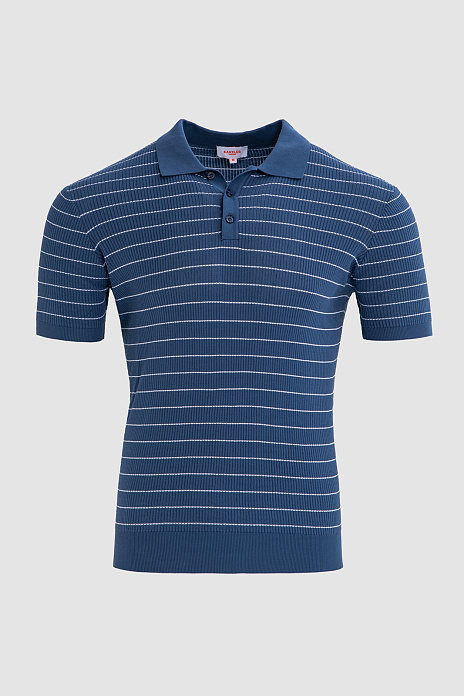 Поло в полоску из хлопка Пима, цвет Голубой