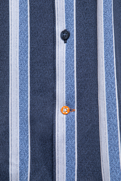 Трикотажная сорочка с коротким рукавом из трикотажной хлопковой ткани, цвет Синий темный