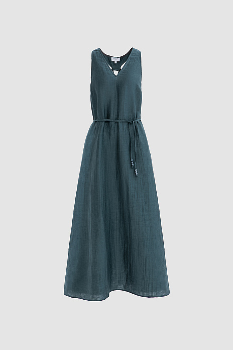 Платье-макси изо льна, цвет Бирюзовый