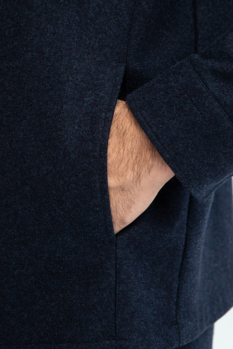 Куртка-рубашка Limited edition из итальянской шерстяной ткани Vitale Barberis, цвет Синий темный