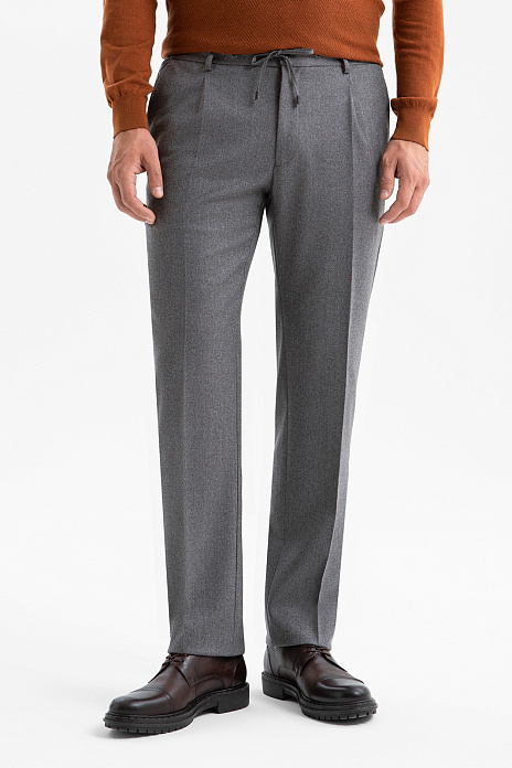Брюки из шерсти с водоотталкивающей обработкой, цвет Серый
