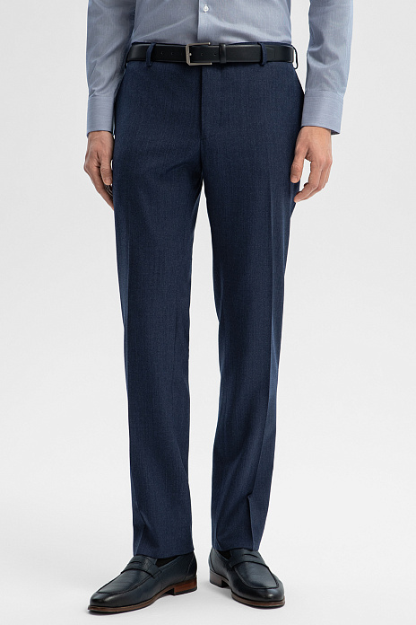 Брюки из шерсти, устойчивой к сминанию, цвет Синий