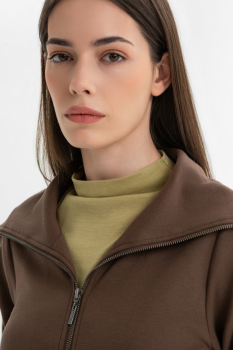 Толстовка на молнии, цвет Коричневый