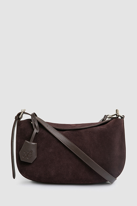 Сумка из натуральной замши и кожи, цвет Коричневый