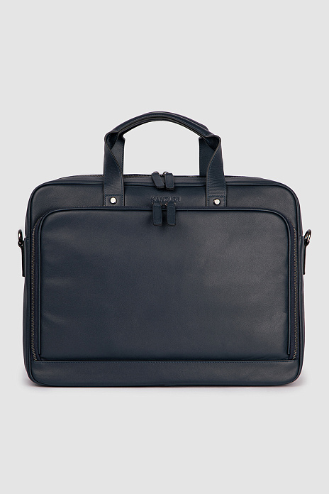 Портфель из натуральной кожи, цвет Синий темный