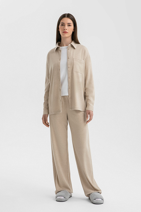Брюки пижамные, цвет Бежевый