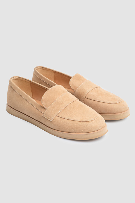 Лоферы из натуральной замши, цвет Бежевый