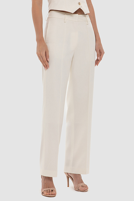 Брюки из смесовой шерсти, белый цвет, цвет Белый