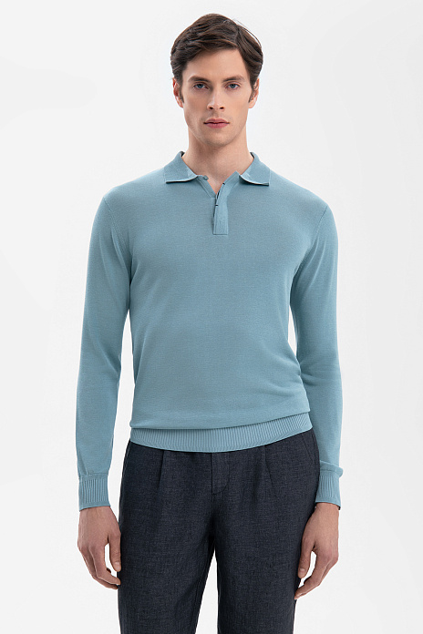 Поло из шелка, лимитированная коллекция, цвет Бирюзовый