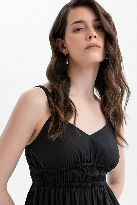 Платье-макси из хлопка, цвет Черный