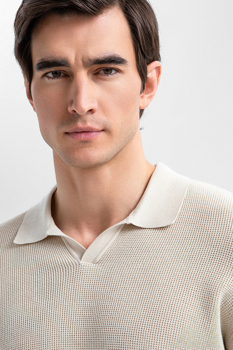 Поло из хлопка, цвет Бежевый светлый