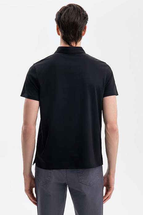 Поло из мерсеризованного хлопка, цвет Черный