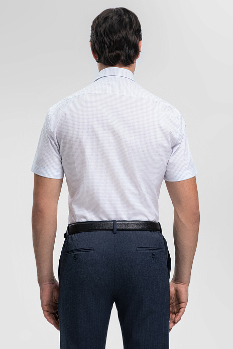 Сорочка с коротким рукавом из итальянской ткани Canclini, цвет Белый