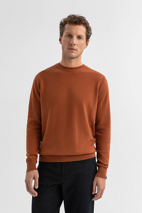 Джемпер из хлопка и кашемира, цвет Коричневый светлый