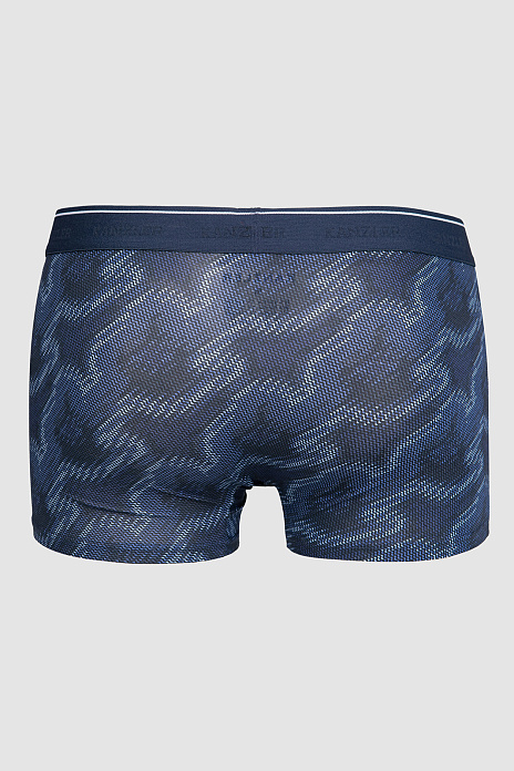 Боксеры из бамбука с принтом, цвет Синий темный