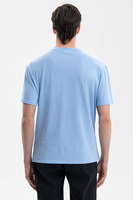 Футболка изо льна и хлопка, цвет Голубой
