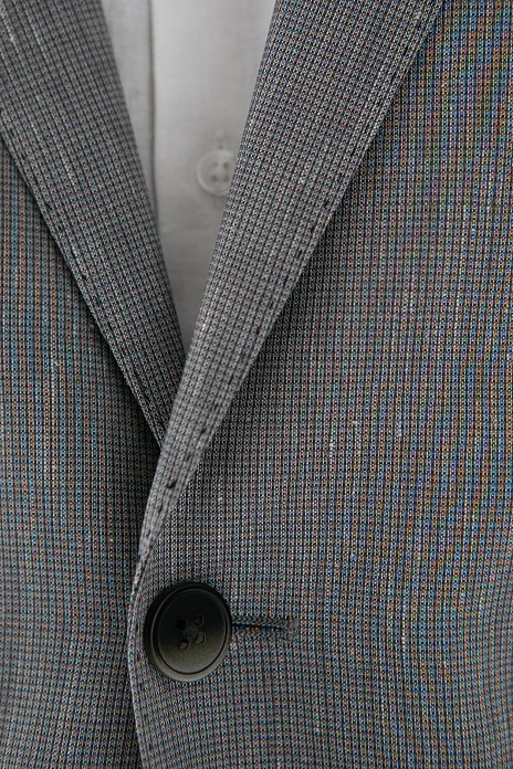 Пиджак из шерсти, льна и шелка, цвет Серый светлый