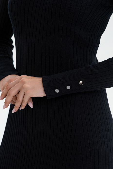 Платье из хлопка и кашемира, цвет Черный