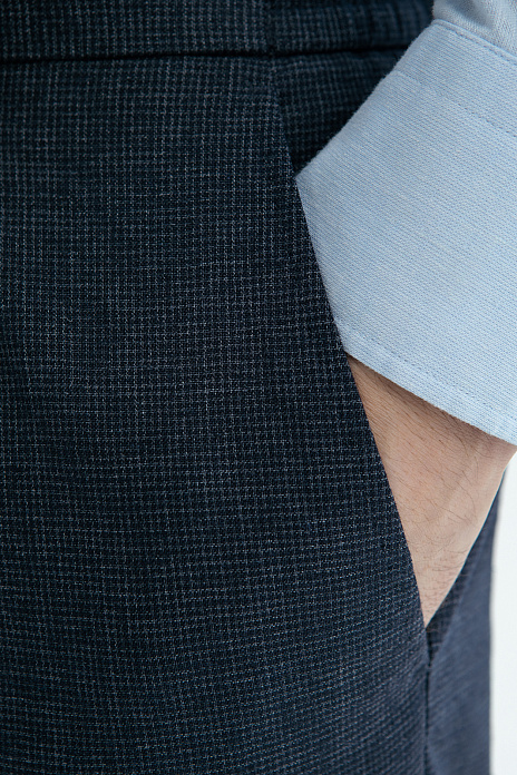 Брюки льняные, цвет Синий темный