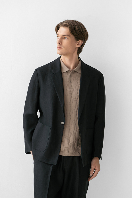 Пиджак изо льна, цвет Черный