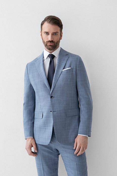 Пиджак из шерсти и шелка, цвет Голубой