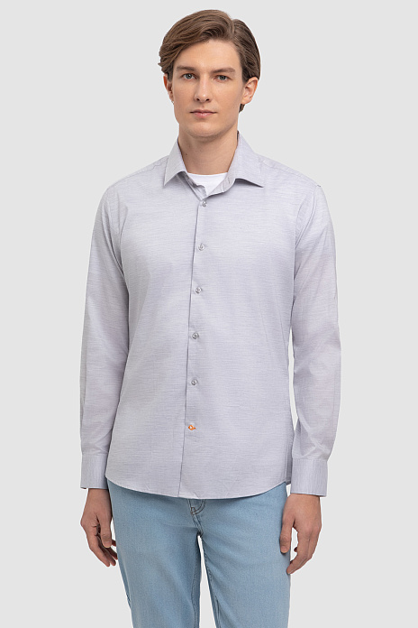 Сорочка из итальянской хлопковой ткани Monti, цвет Серый