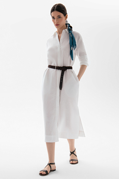 Платье изо льна, цвет Белый