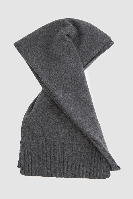Шарф из шерсти и кашемира, цвет Серый темный