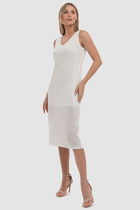 Вязаное платье-миди, цвет Молочный