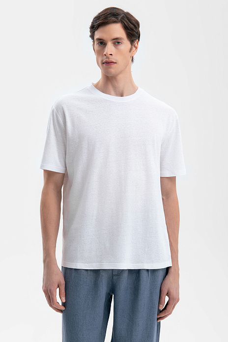 Футболка изо льна и хлопка, цвет Белый