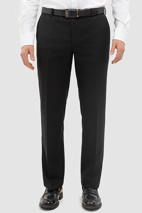 Брюки из шерсти черного цвета, цвет Черный