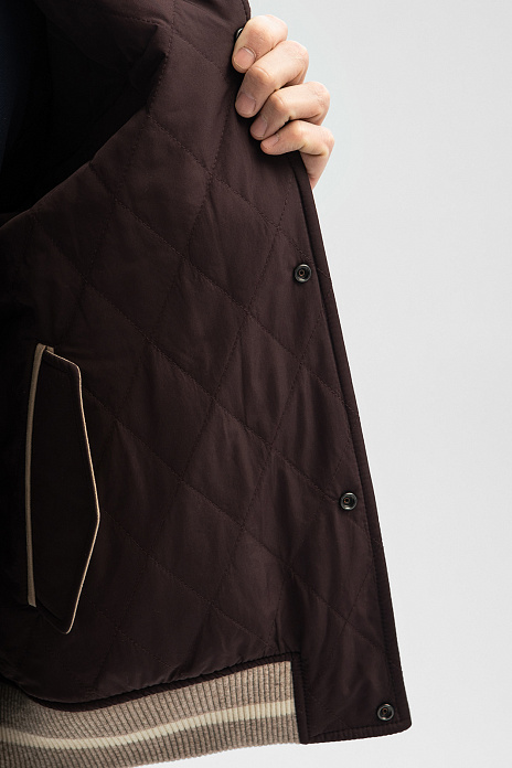 Бомбер Limited edition двусторонний из итальянской шерстяной ткани Vitale Barberis, цвет Бежевый светлый