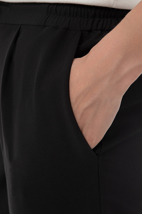 Черные брюки на кулиске, цвет Черный