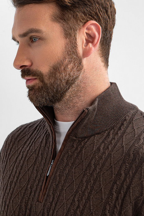 Джемпер из хлопка и кашемира, цвет Коричневый