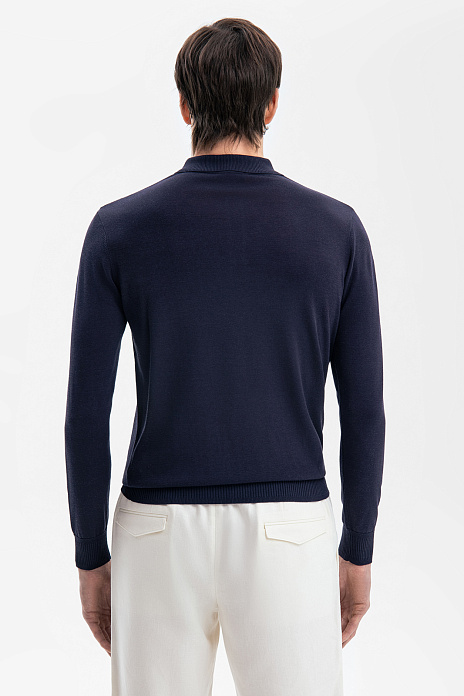 Поло из шелка, лимитированная коллекция, цвет Синий темный