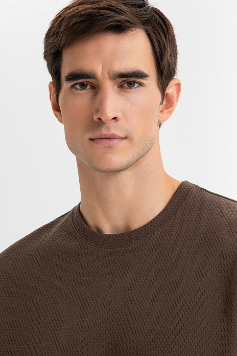 Футболка фактурной вязки, цвет Коричневый