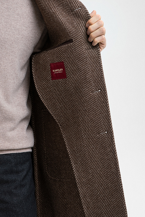 Пальто из шерсти и кашемира, лимитированная коллекция, цвет Коричневый