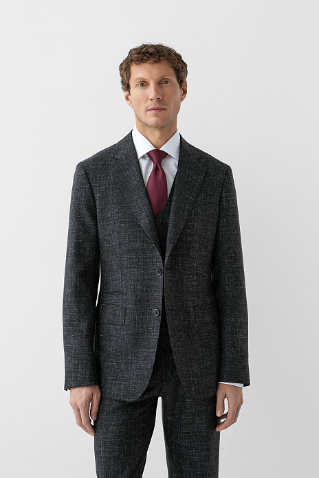 Пиджак из шерсти, льна и шелка, цвет Антрацит