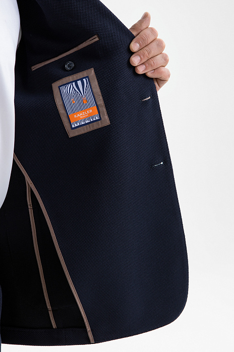 Пиджак из тенсела и хлопка, цвет Синий темный