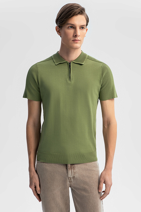 Поло из хлопка Пима, цвет Зеленый