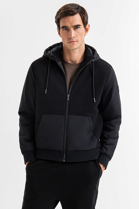 Толстовка с капюшоном утепленная, цвет Черный