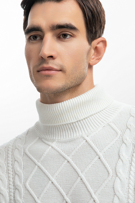 Водолазка из хлопка и кашемира, цвет Белый