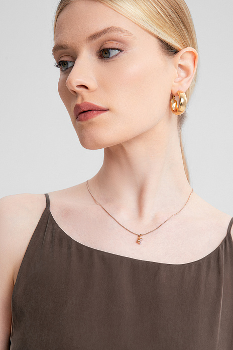 Платье-миди из купро, цвет Коричневый